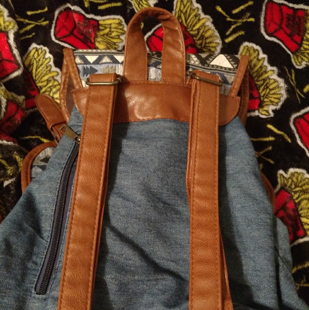 Geometric Demin Backpack - Picture 4 of 4